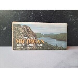 Vintage 1980-1981 Michigan Great Lake State Official Transportation Map